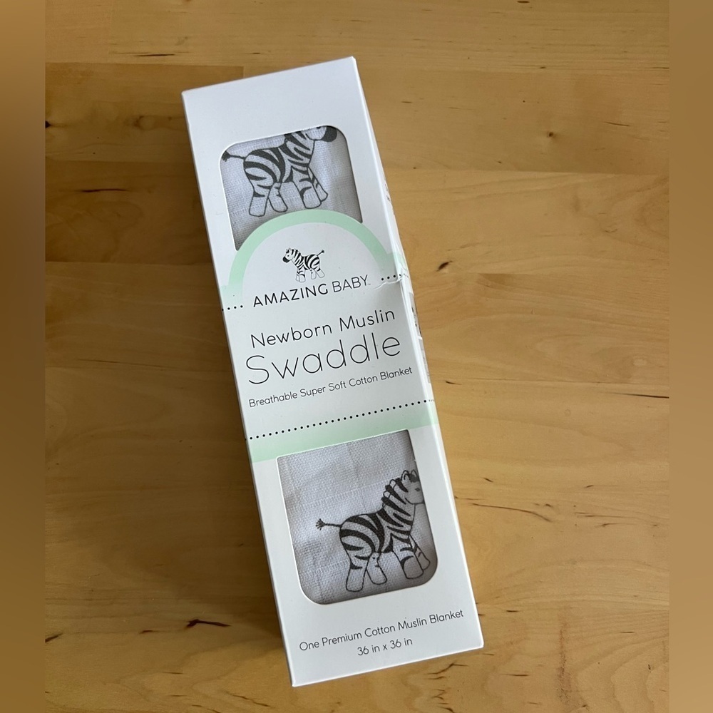 NEW Zebra Print Cotton Muslin Swaddle Blanket